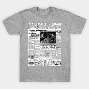 1949 Australian Newspaper Sports Page T-Shirt